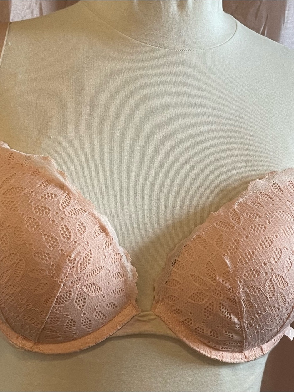 Victoria's Secret Lace Push-Up Bra in Peach